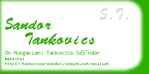 sandor tankovics business card